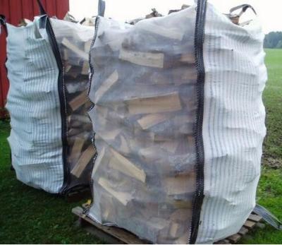 China Ventilated Firewood Mesh PP Bulk Bag Two Side Stripe Fabric 100% Virgin Polypropylene for sale