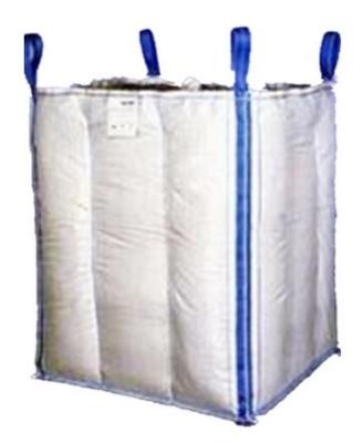 China 1.5 Tons 4 Panel Baffle Big FIBC Bulk Bag Blue / Orange Color For Loading for sale