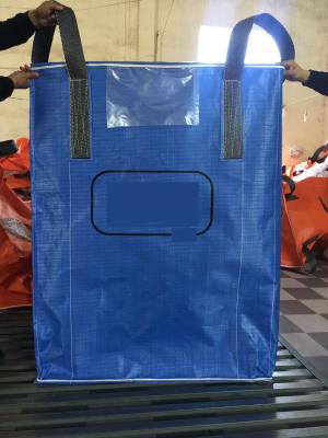 中国 青は-正方形の底が付いている検査の大きい袋FIBC PPによって編まれる円のジャンボ袋をふるい分けます 販売のため