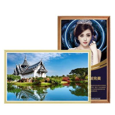China 32inch Contrast 1920 X 1080 Pixels LCD Picture Frame Large Burlywood Frame Color HDMI/VGA/USB Connectivity for sale