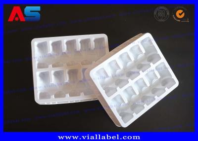 Chine 2ml les fioles du ✖ 10 boursouflent la livraison rapide de médicament de fioles des prix bon marché blancs en plastique des plateaux MOQ 100pcs à vendre