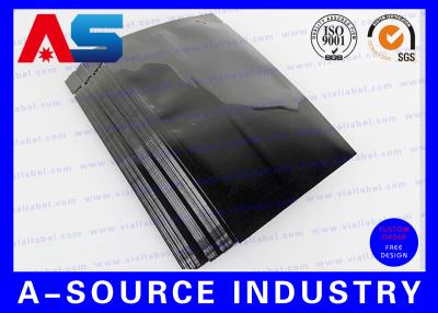 China Tablet Aluminum Stand Up Pouch Plastic Blister Packaging 9 * 6 cm Black Color aluminium foil ziplock bag for sale