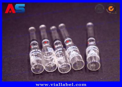 China Bodybuilding 1ml Ampoule Bottle Printing Clear Amp With Printed Decorative Rings for sale