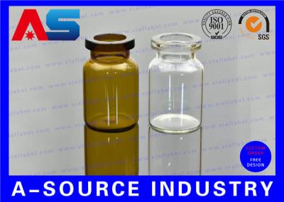 China Clear Bottles 10ml Little Glass Vials 24mm width 45mm Tall Usage for BIO Test for sale