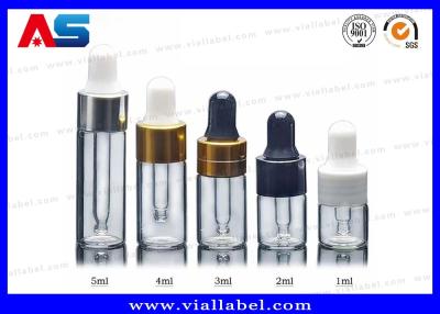 China 4ml / 5ml Dropper Bottle Glass Vials With Screw-On Cap For Storing Pharmacy Oils for sale