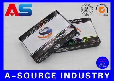 China Sarms 100IU Kit Pharmacy Label Box Silver Foil Laser Hologram Printing ,2ml Vial Hcg Peptide Pill Medicine Box Labels for sale