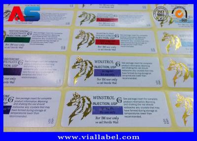 China Custom Gold Foil Laboratory Labels Stickers For 10ml Sterile Vial Printing medicine warning labels for sale