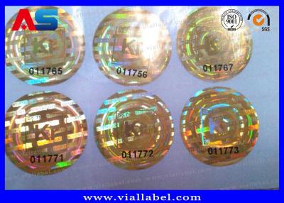China Etiquetas holográficas feitas sob encomenda da cor do ouro com número de série, selo pronto do holograma para a anti falsificação à venda