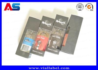 China 30ml Box Print e liquid Custom Small Packaging Boxes With Clear Window With Free Design Black Matt Finish for sale