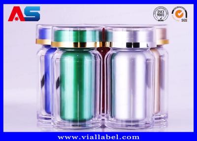 China Durable Acrylic Plastic Pill Pots 60CC Pharmacy Capsules Cylinder Bottle for sale