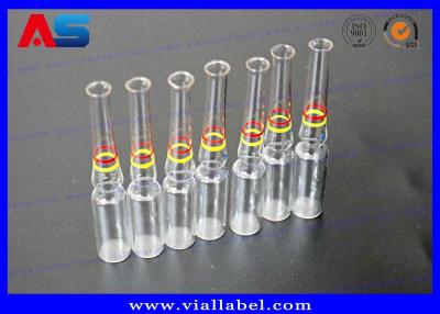 China ampolla de cristal farmacéutica de 1ml 2ml 5ml 10ml con el color de Panton de los anillos en venta