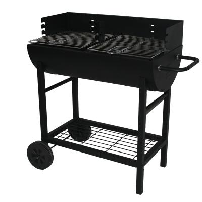China BBQ Half Drum Barrel Steel Picnic Camping Garden Patio Smoker Charcoal Grill Package Size 88.5*49*25 CM for sale