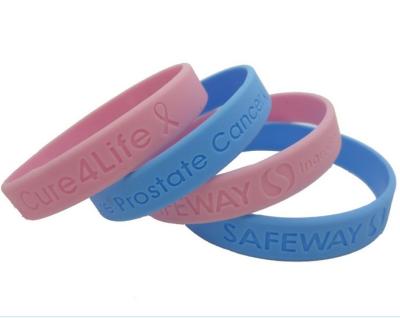 China Rosa Gummibrustkrebs-Band-Armband für Mädchen, Brustkrebs-Manschetten zu verkaufen