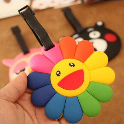 China 3d Custom PVC Travel Luggage Tags For Bussiness Gift  / Flower Shape Airplane Luggage Tag for sale