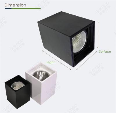 China 7W 12W 30W Surface Mounted Downlight Housing E27 Black Spotlights for sale