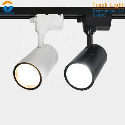China Aluminum + Plastic Black Surface Track Light Cob 24W Fast Heat Dissipation for sale
