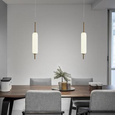 China Minimalist LED Pendant Light Dining Room 6000K Long Pendant Light for sale