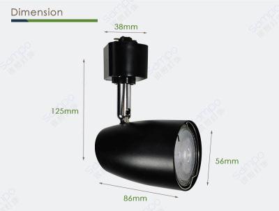 Китай Опционные ABS утюжат материальные приспособления освещения следа светильников MR16 следа Gu10 регулируемые продается