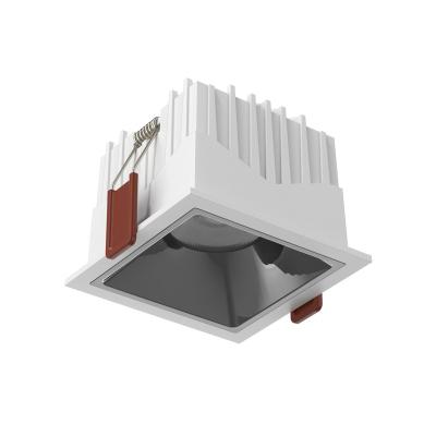 China White Black Square COB Dimmable Lighting Heat Dissipation Recessed Downlight for sale