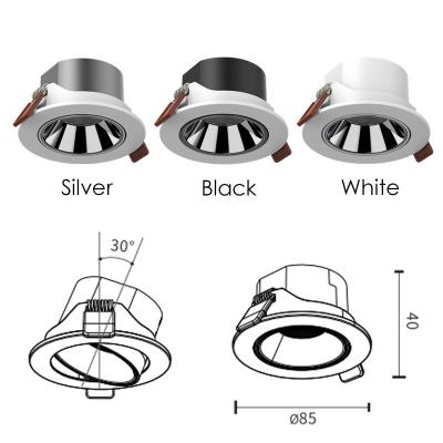 China 7W/9W Recessed Cob Downlight 361/506 Lm/W Round Led White Color Spot Lights for sale
