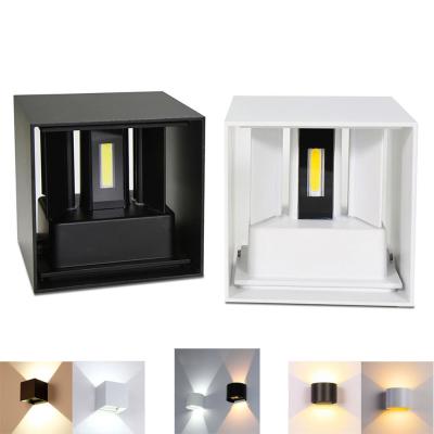 China Aluminum Up And Down Lighting Double Heads Dimmable Wall Light Round Square for sale