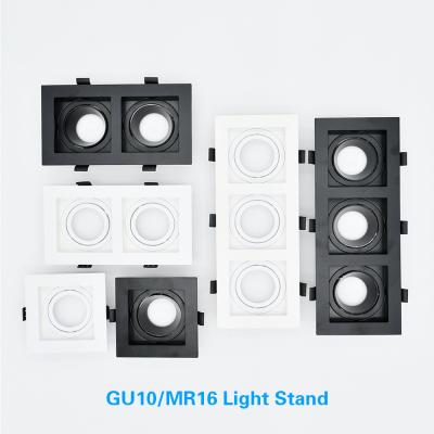 China Recessed 1 Head/2 Head/3 Head Mr16 LED Housing Commercial Lighting Kit for sale