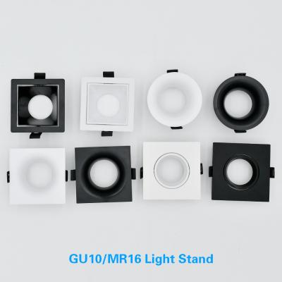 中国 調節可能な角度Mr16 LED Downlightフレームの正方形/円形LEDのスポットライト ハウジング 販売のため