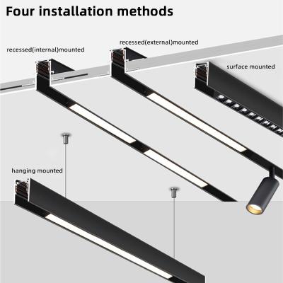 China Magnetic Track Light Surface Mounted Hoisting Embedded Concealed for sale