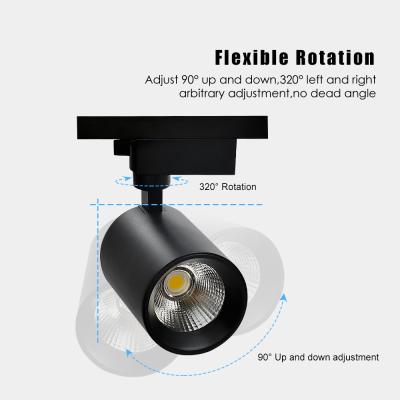China Anti Glare COB Track Light Clothing Store 2 Wire Embedded LED Spotlight for sale