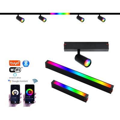 中国 80LM/W LED Magnetic Track Light  Intelligent Dimming Color Matching RGB Flood Spotlight 販売のため