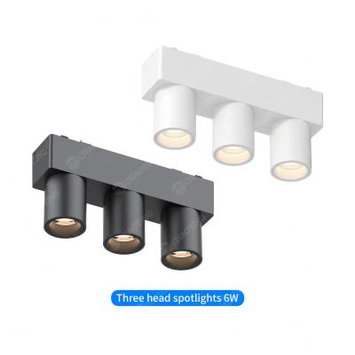 Chine CRI90 Magnetic Three Head Track Light Ceiling Free Led Black White Spotlight à vendre