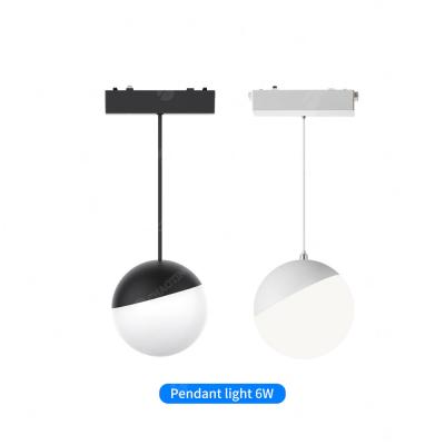 China Black White 180° 6W 48V Magnetic Track Light Ultra Thin Magnetic Floodlight Chandelier en venta