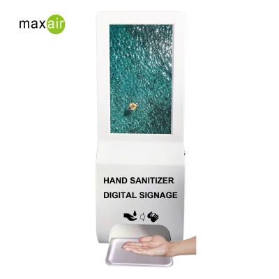 China Wall Mounted Scent Diffuser Machine LCD Advertising Player And Touch Free Auto Hand Sanitizer Dispenser for sale