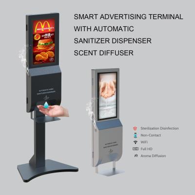 China Smart Digital Display Advertising Automatic Hand Sanitiser Dispenser for sale