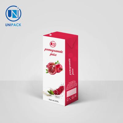 China Aseptic Beverage Juice Box Packaging Customized Printing Recyclable for sale