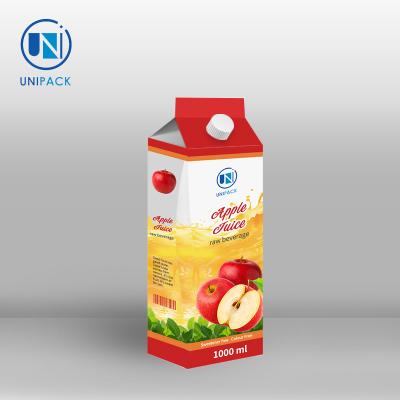 China Unipack  Luxury Beverage Box Slim Cartons Filling Boxes Cartons Fruit Gable Top Carton for sale