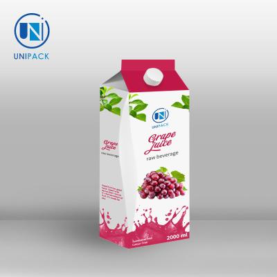 China Unipack  New Arrival High-End Customized Wholesale Juice PackagingGable Top for sale