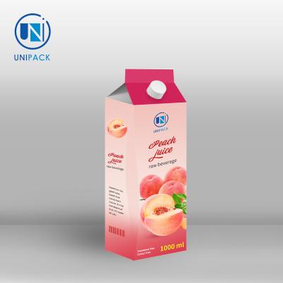China Unipack  New Arrival Custom Wholesale Juice Milk Packaging Carton Gable Top for sale