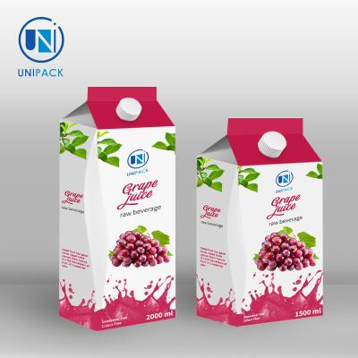 China Unipack  New Arrival Wholesale Printing Custom Juice Packaging Carton Gable Top for sale