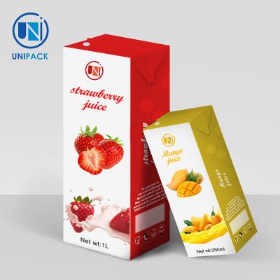 China Food Grade Carton Paper Juice Box Packaging Environmental Friendly for sale