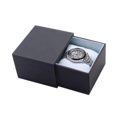 China Luxury Paper Black Velvet Watch Packaging Box for sale