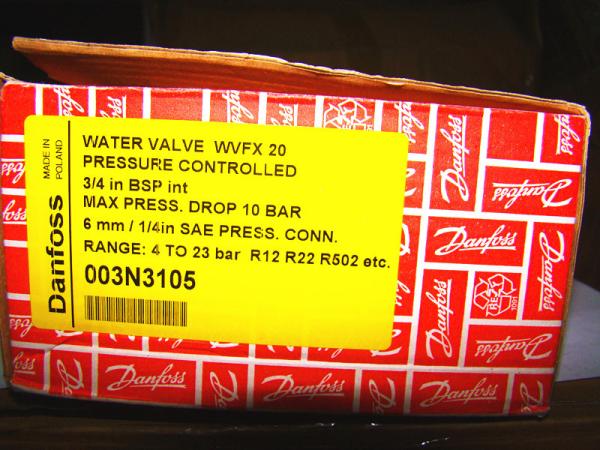 WVFX20 003N3105 Water Valves Condensing Pressure Regulators CE  R22,R134a,R404A,R12,R502