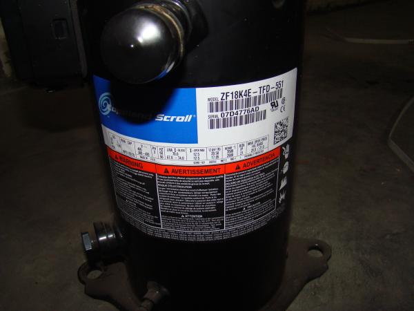 9Hp R410A Refrigeration Scroll Compressor 3.25L Rotolock ZB66KQE-TFD-558