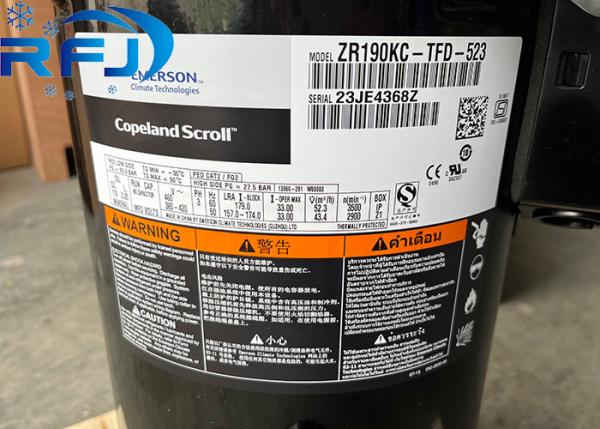 Copeland ZR190KC-TFD-523 Scroll Compressor ZR Series for R22 Refrigerant