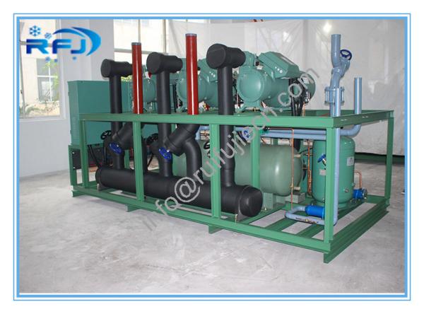 High Temperature Air Cooled Condensing Unit For Blast Freezer , Three Screw Compressor Rack