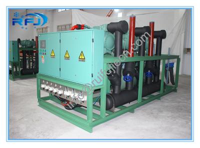 China Unidad de condensación refrescada aire de alta temperatura para el congelador de ráfaga, estante del compresor de tres tornillos en venta