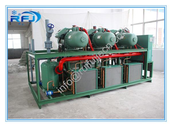 High Temperature Air Cooled Condensing Unit For Blast Freezer , Three Screw Compressor Rack