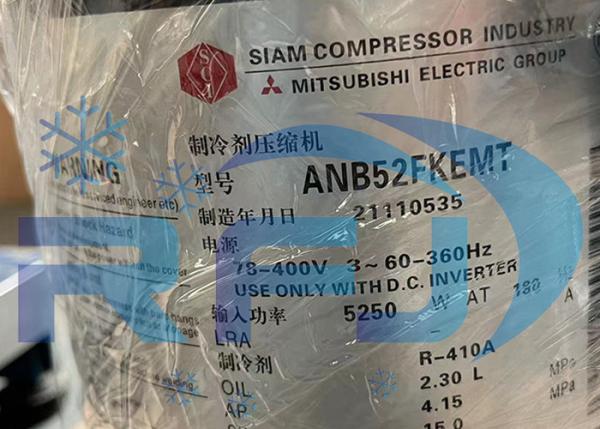 ANB52FKEMT Scroll Compressor Refrigeration Compressor R410a 360V 3Phase