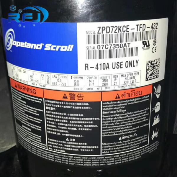 Black Color 3.4 HP Copeland Scroll Compressor ZP41K3E-TFD-522 With R410