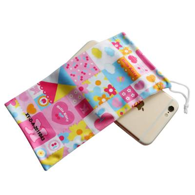 China 9x18 15x20cm Microfiber Phone Pouch Rectangle Pouch Lined With Soft Material for sale